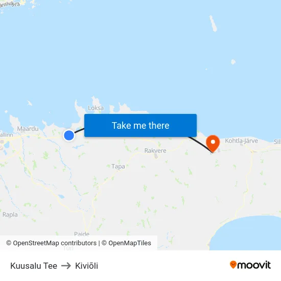 Kuusalu Tee to Kiviõli map