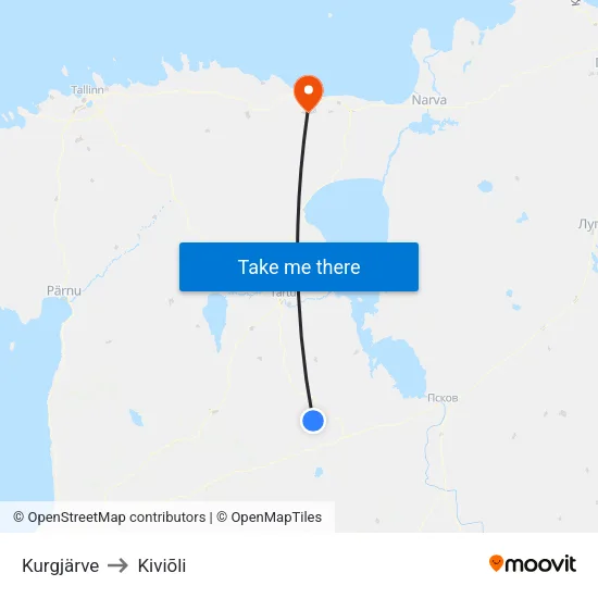 Kurgjärve to Kiviõli map