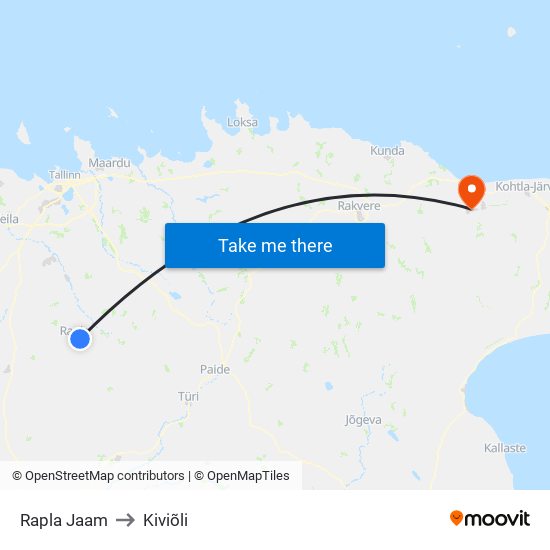 Rapla Jaam to Kiviõli map