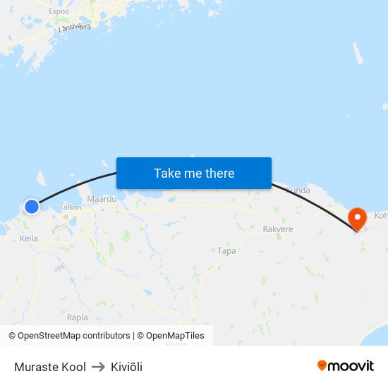 Muraste Kool to Kiviõli map