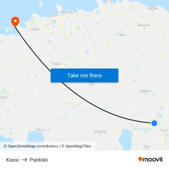 Kassi to Paldiski map