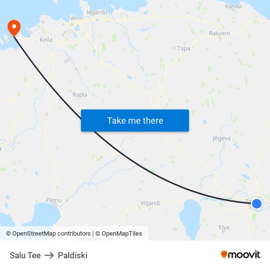 Salu Tee to Paldiski map