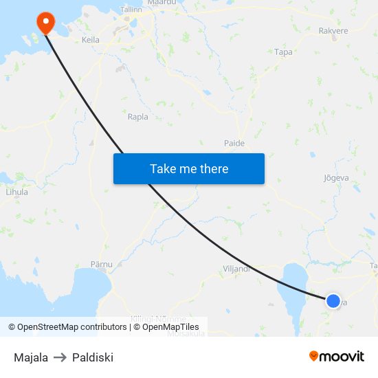 Majala to Paldiski map
