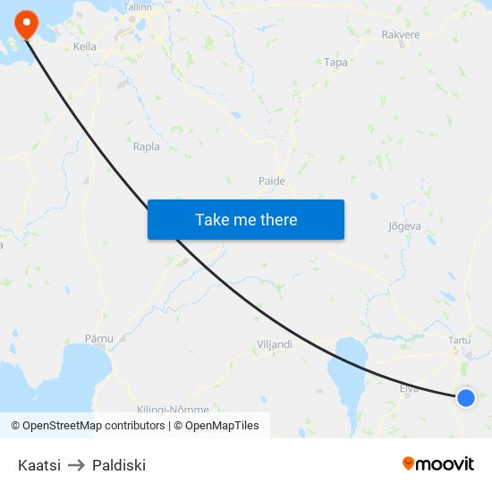 Kaatsi to Paldiski map