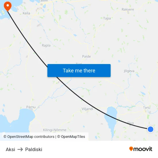 Aksi to Paldiski map