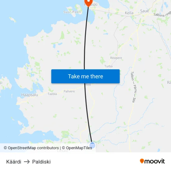 Käärdi to Paldiski map