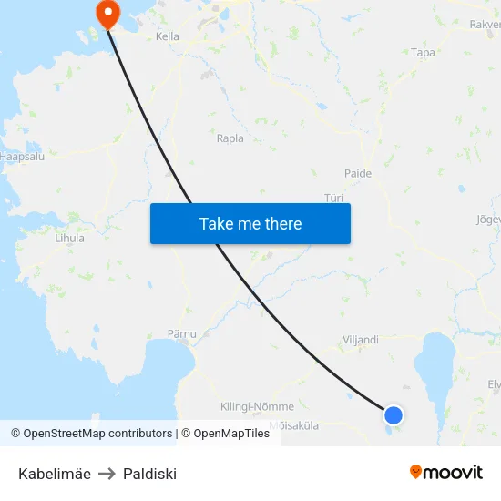 Kabelimäe to Paldiski map