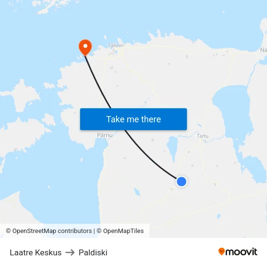 Laatre Keskus to Paldiski map