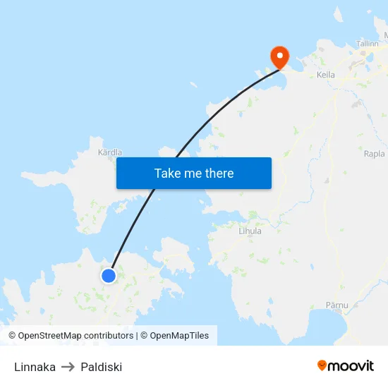 Linnaka to Paldiski map
