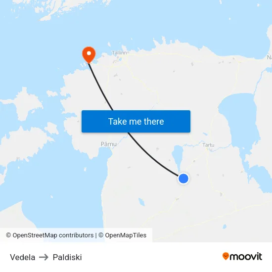 Vedela to Paldiski map