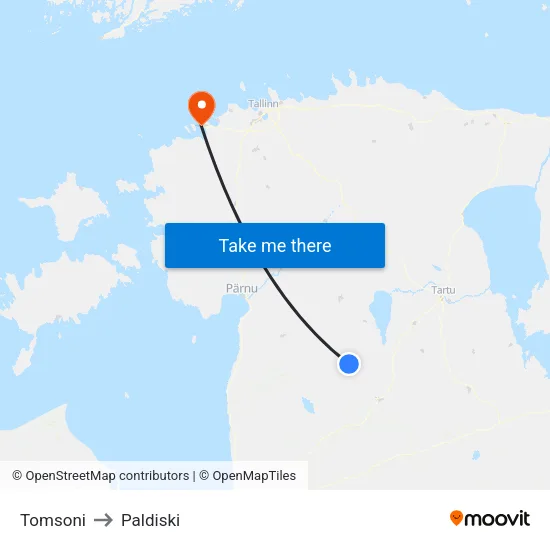 Tomsoni to Paldiski map