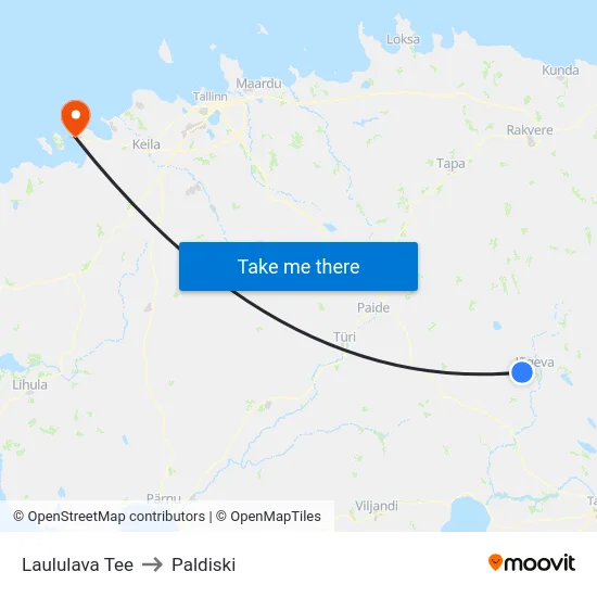 Laululava Tee to Paldiski map