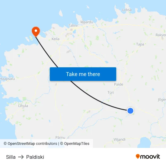Silla to Paldiski map