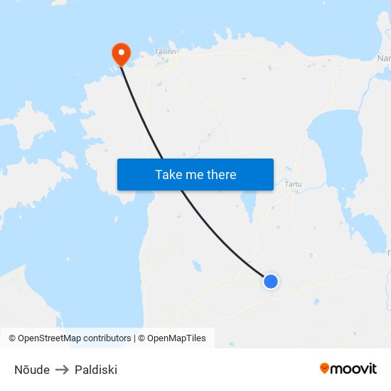 Nõude to Paldiski map