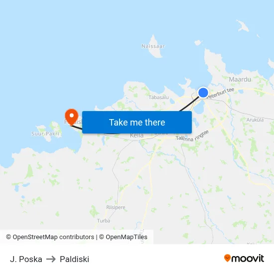 J. Poska to Paldiski map