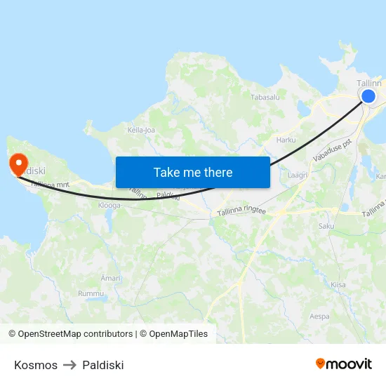 Kosmos to Paldiski map