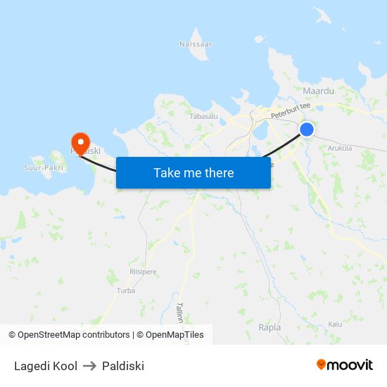 Lagedi Kool to Paldiski map