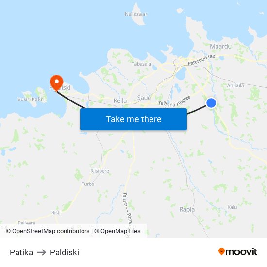 Patika to Paldiski map