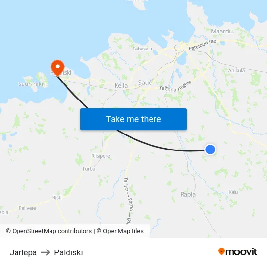 Järlepa to Paldiski map