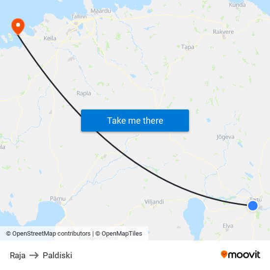 Raja to Paldiski map