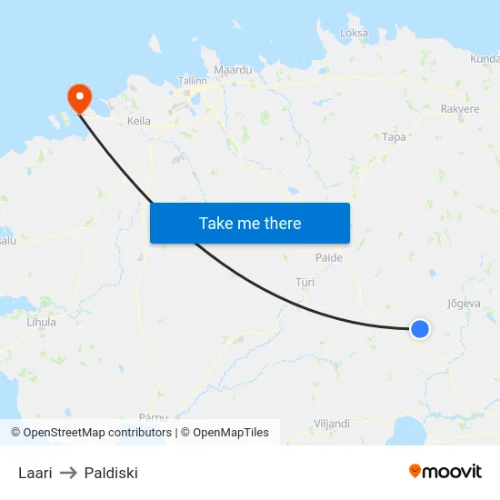 Laari to Paldiski map