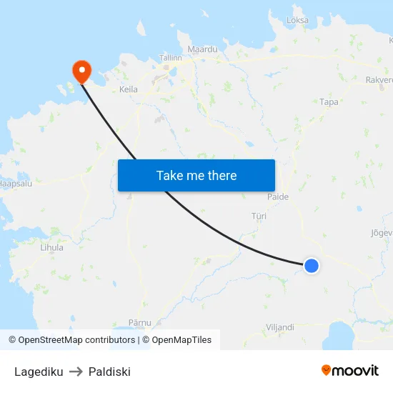 Lagediku to Paldiski map