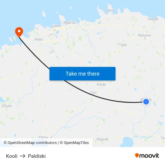 Kooli to Paldiski map