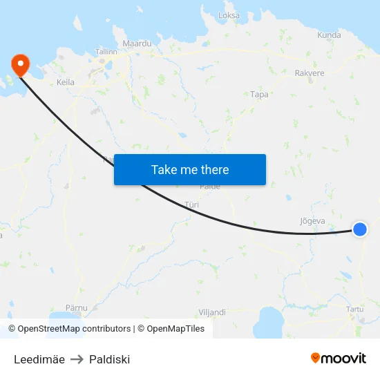 Leedimäe to Paldiski map