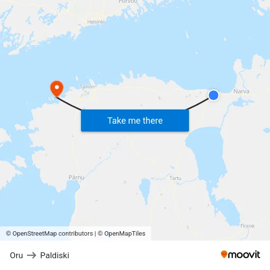 Oru to Paldiski map
