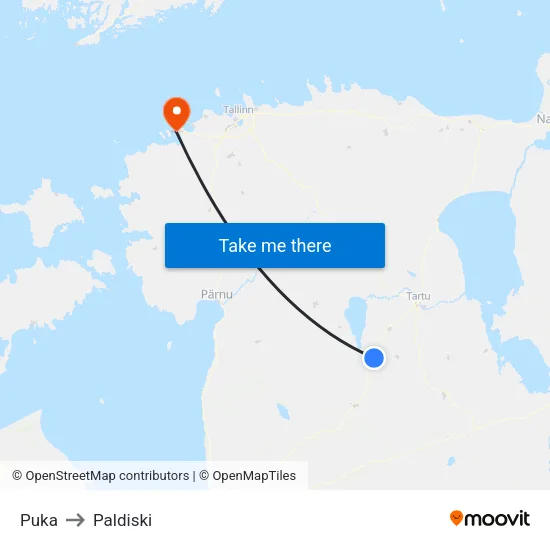 Puka to Paldiski map