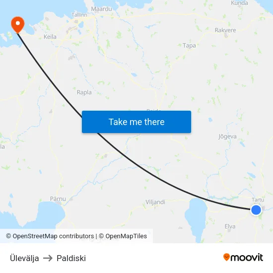 Ülevälja to Paldiski map