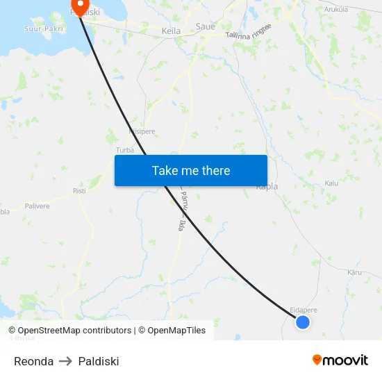 Reonda to Paldiski map
