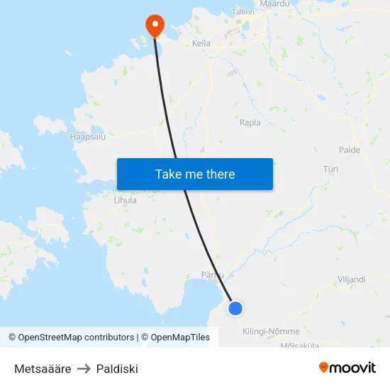Metsaääre to Paldiski map