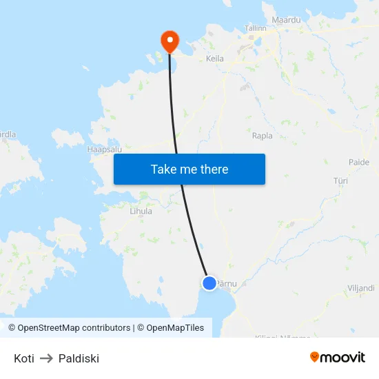 Koti to Paldiski map