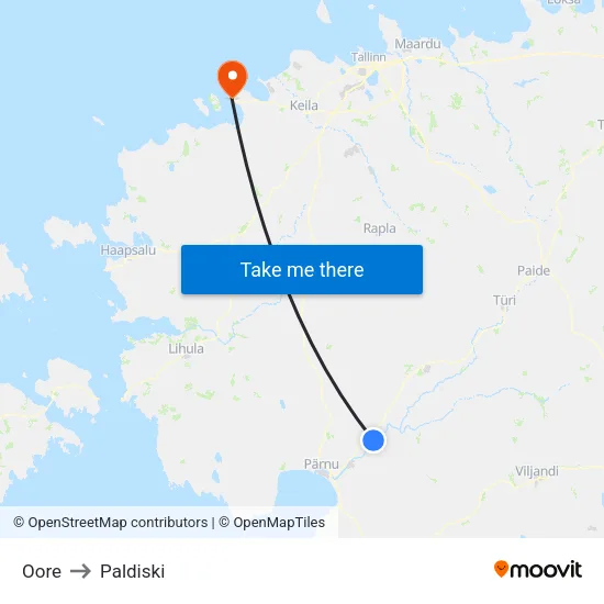 Oore to Paldiski map
