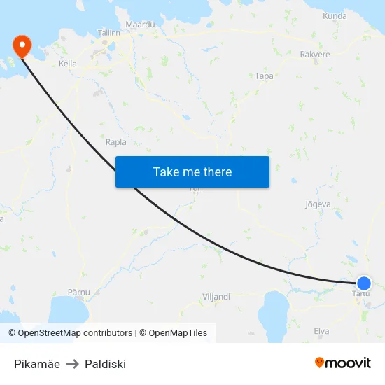 Pikamäe to Paldiski map