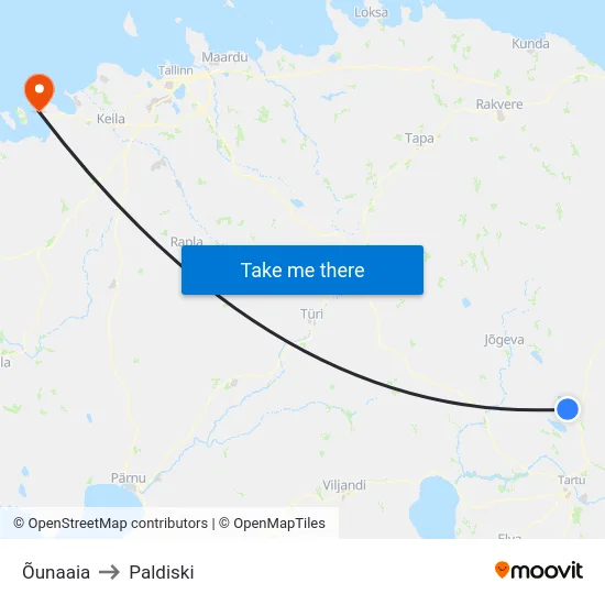 Õunaaia to Paldiski map