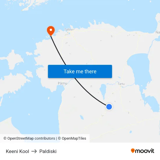 Keeni Kool to Paldiski map
