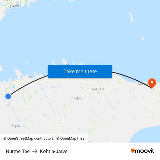 Nurme Tee to Kohtla-Järve map