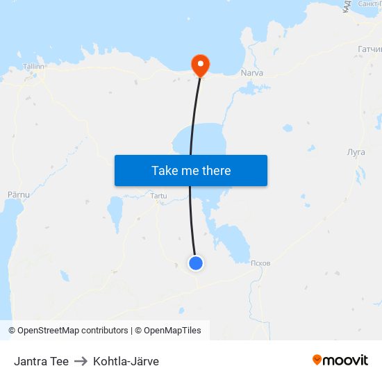 Jantra Tee to Kohtla-Järve map