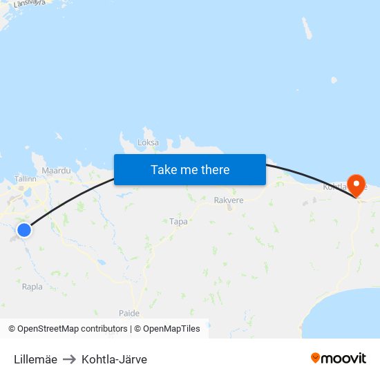 Lillemäe to Kohtla-Järve map
