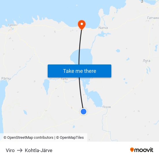 Viro to Kohtla-Järve map