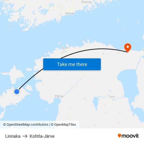 Linnaka to Kohtla-Järve map