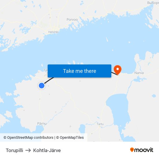 Torupilli to Kohtla-Järve map