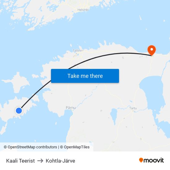 Kaali Teerist to Kohtla-Järve map