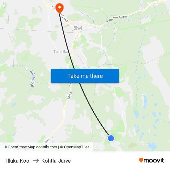 Illuka Kool to Kohtla-Järve map