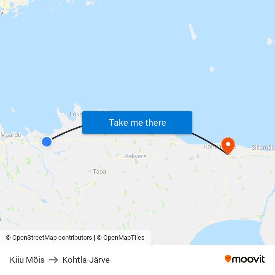 Kiiu Mõis to Kohtla-Järve map