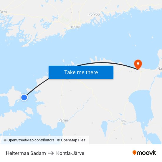 Heltermaa Sadam to Kohtla-Järve map
