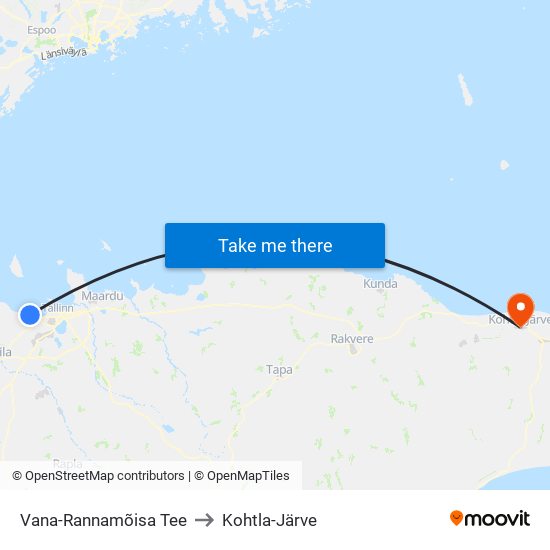 Vana-Rannamõisa Tee to Kohtla-Järve map