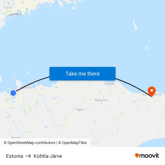 Estonia to Kohtla-Järve map